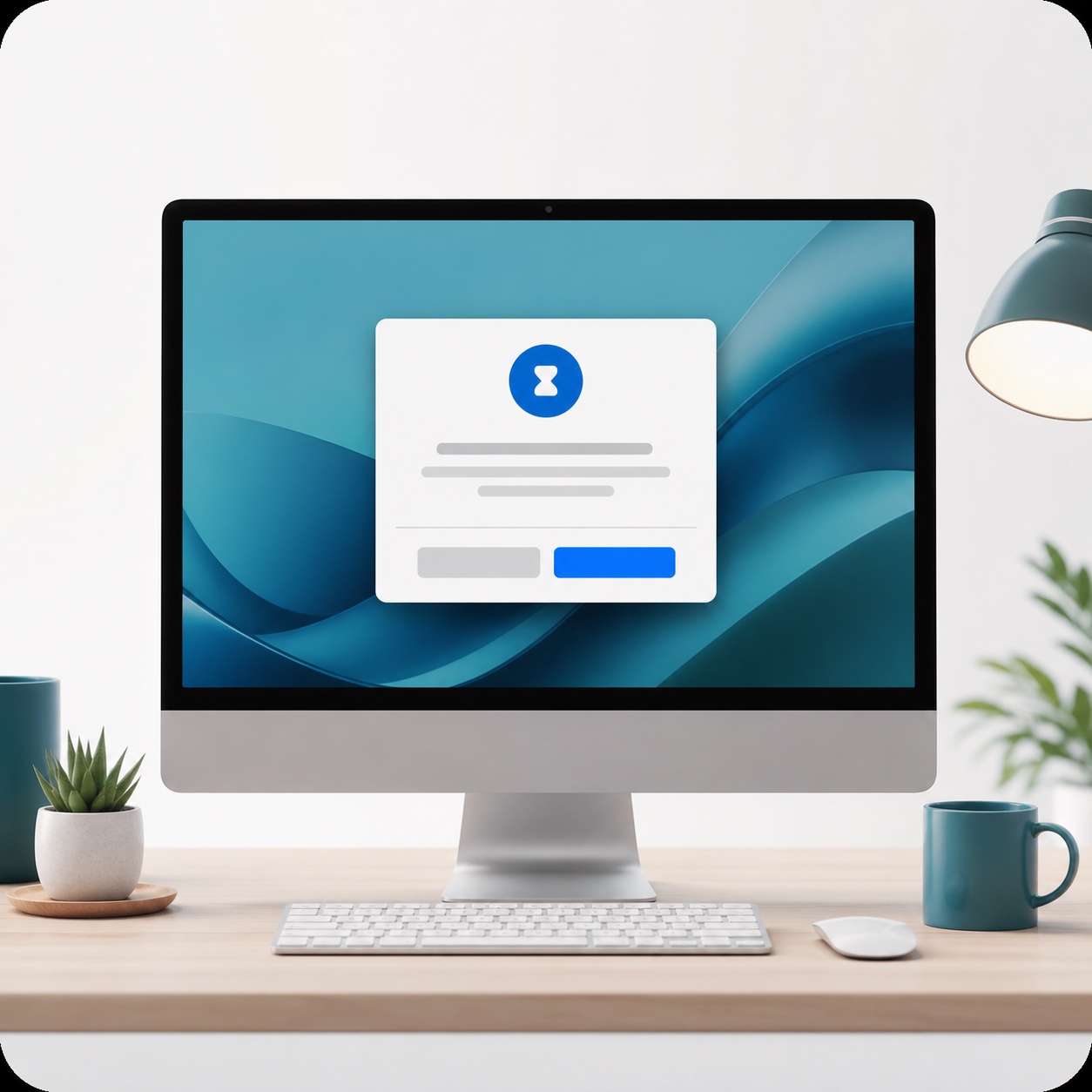 A Mac waiting on an approval dialog